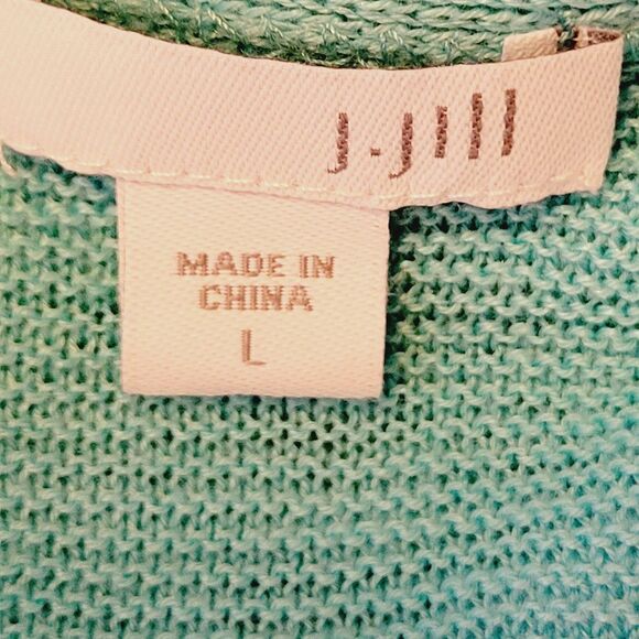 J. Jill Large Sweater women cardigan knit stretch modal linen open adjustable - Picture 10 of 12